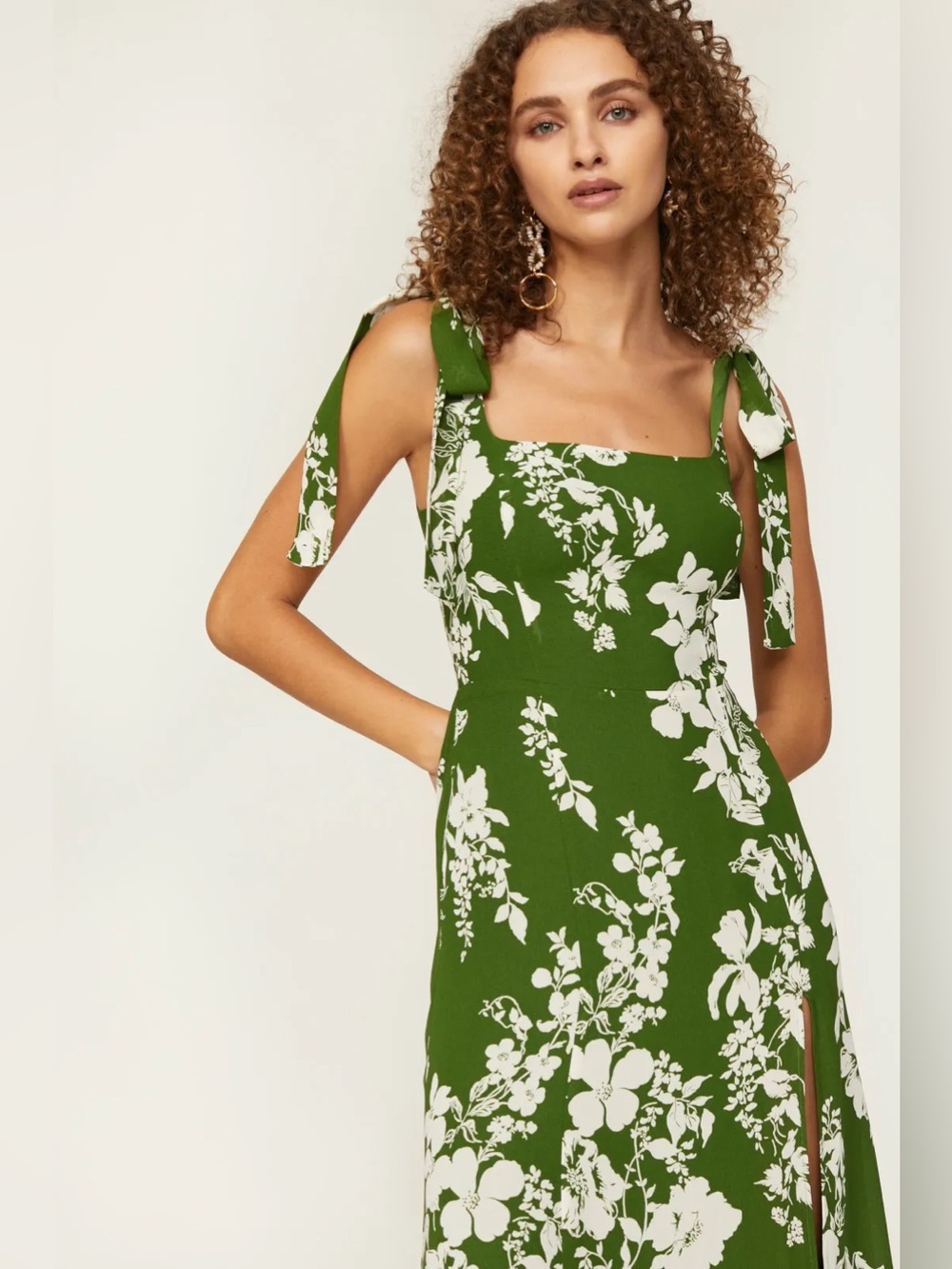 REFORMATION TWILIGHT DRESS GREEN size 2 - Picture 16 of 16